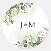 Greenery Wedding Classic Round Sticker (Voorkant)