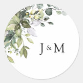 Greenery Wedding Classic Round Sticker (Voorkant)
