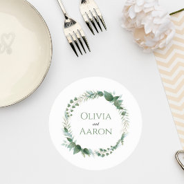 Greenery Wedding Coaster Ronde Kartonnen Onderzetter