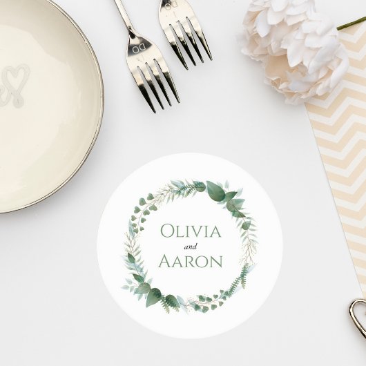 Greenery Wedding Coaster Ronde Kartonnen Onderzetter