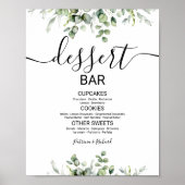 Greenery Wedding Dessert Tafelbord Poster (Voorkant)