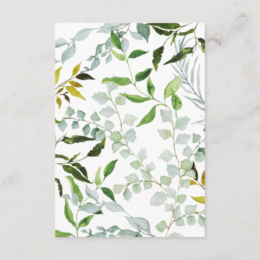 Greenery Wedding Details QR Informatiekaartje (Achterkant)