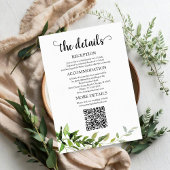 Greenery Wedding Details QR Informatiekaartje