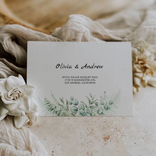Greenery Wedding Envelope Adres Sjabloon