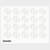 Greenery Wedding Favor Gift Modern stijlvolle brui Ronde Sticker (Vel)