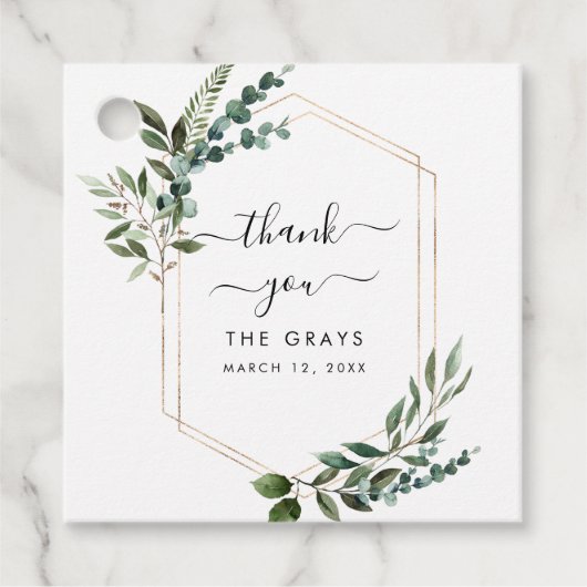 Greenery Wedding Favor Label (Voorkant)