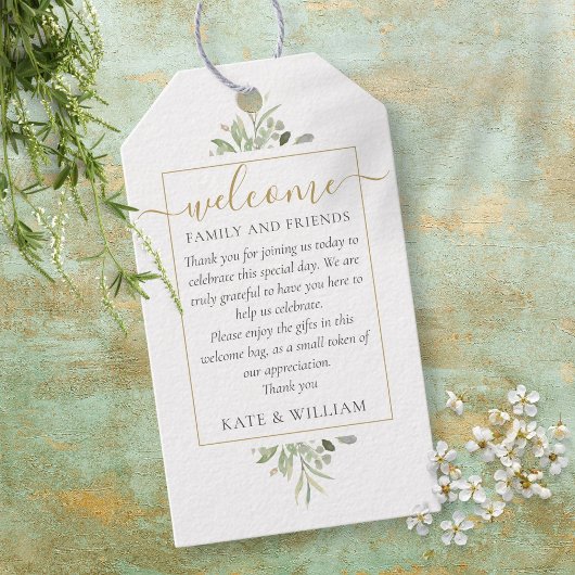 Greenery Wedding Favor Welcome Basket Bag Cadeaulabel