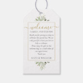 Greenery Wedding Favor Welcome Basket Bag Cadeaulabel (Voorkant)