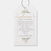 Greenery Wedding Favor Welcome Basket Bag Cadeaulabel (Achterkant)