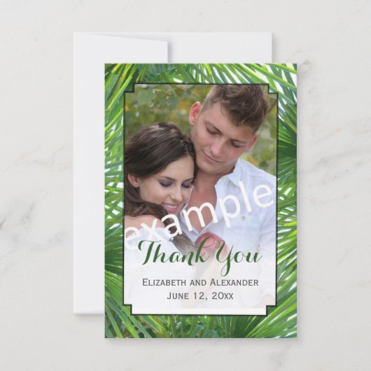 Greenery Wedding Foto Small Flat Harde kaart (Voorkant)