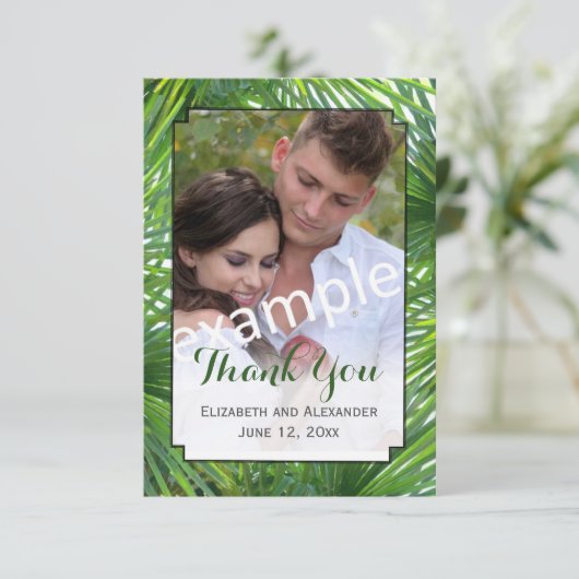 Greenery Wedding Foto Small Flat Harde kaart (Staand voorkant)