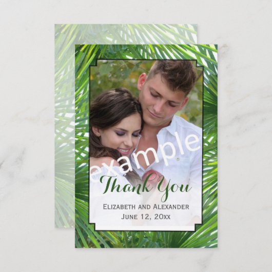 Greenery Wedding Foto Small Flat Harde kaart (Voorkant / Achterkant)