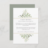 Greenery Wedding Guest Accommododatie Details Informatiekaartje (Voorkant / Achterkant)