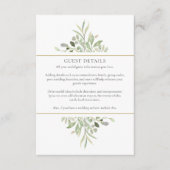 Greenery Wedding Guest Accommododatie Details Informatiekaartje (Voorkant)