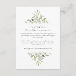 Greenery Wedding Guest Accommododatie Details Informatiekaartje