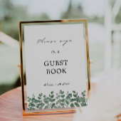 Greenery Wedding Guest Book Sign Sjabloon Kaart