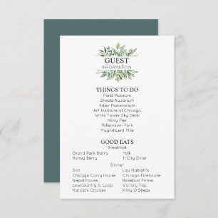 Greenery Wedding Guest Information Informatiekaartje
