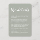 Greenery Wedding Invitation Details Enclosure Kaar Informatiekaartje (Voorkant)