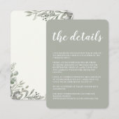 Greenery Wedding Invitation Details Enclosure Kaar Informatiekaartje (Voorkant / Achterkant)