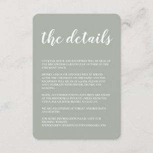 Greenery Wedding Invitation Details Enclosure Kaar Informatiekaartje