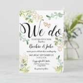 Greenery Wedding Invitation Eucalyptus We doen dat Kaart (Staand voorkant)