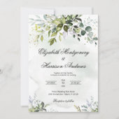 Greenery Wedding Invitation, Eucalyptus Wedding Kaart (Voorkant)