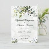 Greenery Wedding Invitation, Eucalyptus Wedding Kaart (Staand voorkant)