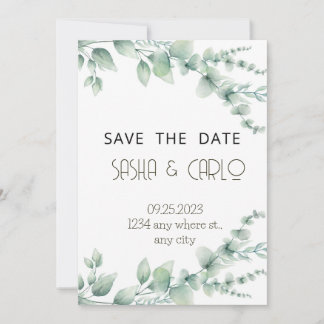 Greenery Wedding Invitation Kaart