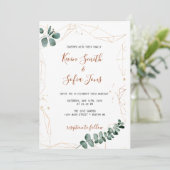 Greenery Wedding Invitation Kaart (Staand voorkant)