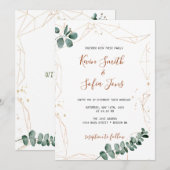 Greenery Wedding Invitation Kaart (Voorkant / Achterkant)