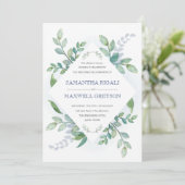 Greenery Wedding Invitation Kaart (Staand voorkant)