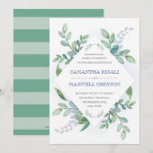 Greenery Wedding Invitation Kaart (Voorkant / Achterkant)