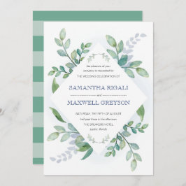 Greenery Wedding Invitation Kaart