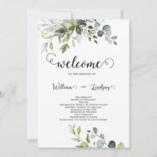 Greenery Wedding Invitation Kaart (Voorkant)