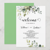 Greenery Wedding Invitation Kaart (Voorkant / Achterkant)