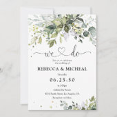 Greenery Wedding Invitation Kaart (Voorkant)