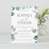 Greenery Wedding Invitation Kaart (Staand voorkant)