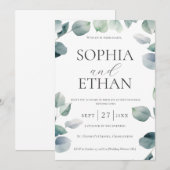 Greenery Wedding Invitation Kaart (Voorkant / Achterkant)