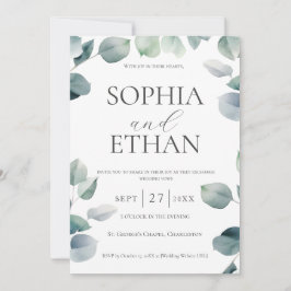 Greenery Wedding Invitation Kaart