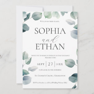 Greenery Wedding Invitation Kaart