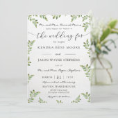 Greenery Wedding Invitation Kaart (Staand voorkant)