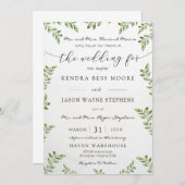 Greenery Wedding Invitation Kaart (Voorkant / Achterkant)