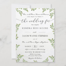 Greenery Wedding Invitation