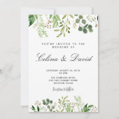 Greenery Wedding Invitation Kaart (Voorkant)