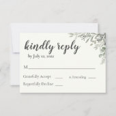 Greenery Wedding Invitation Reply Kaart (Voorkant)
