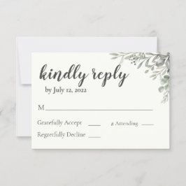 Greenery Wedding Invitation Reply Kaart