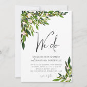 Greenery Wedding Invitation Set Botanische uitnodi Kaart (Voorkant)