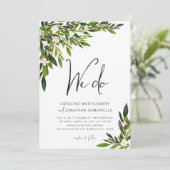 Greenery Wedding Invitation Set Botanische uitnodi Kaart (Staand voorkant)