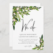 Greenery Wedding Invitation Set Botanische uitnodi Kaart (Voorkant / Achterkant)