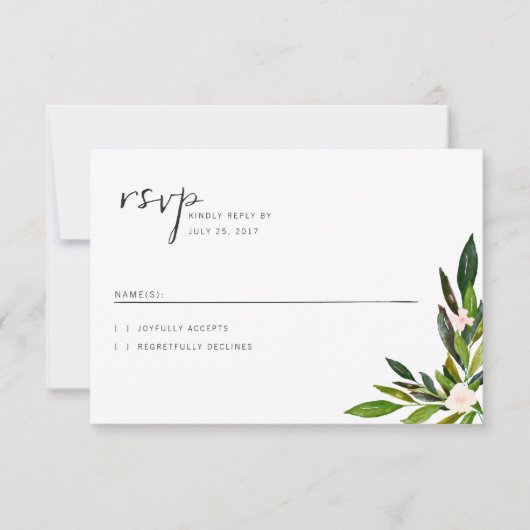 Greenery Wedding Invitation Set RSVP Card (Voorkant)